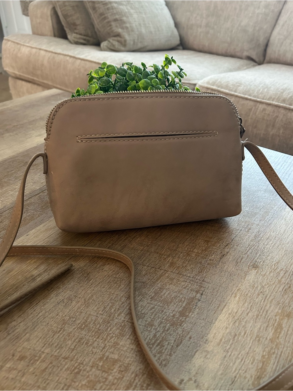 Universal Thread Taupe Faux-Leather Crossbody Bag